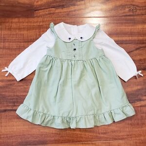 Janie and Jack NWT/EUC 6-12 months floral embroidered top and corduroy jumper